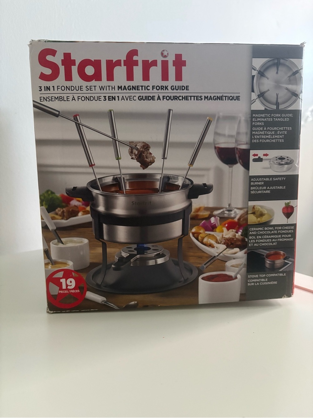 Starfrit 3-in-1 Fondue Set 19pc NIB Magnetic Fork Guide